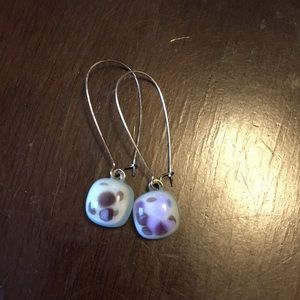 Artsy glass marble earrings